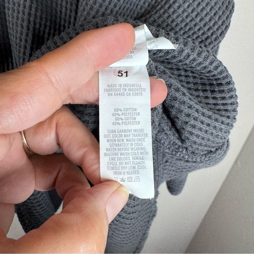 Aerie LumberJane Waffle Knit Button Front Shirt Shacket Heather Grey Size XXL - Picture 7 of 7